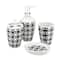 Geometric Pattern Bath Accessory Set 3.25" x 3.25" x 7.25" each.